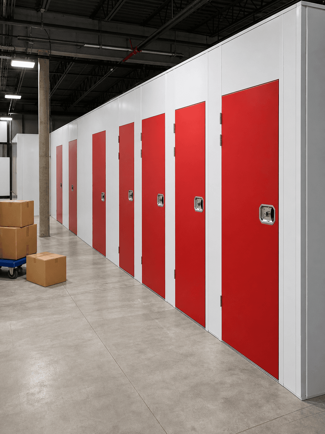 Air-conditioned storage unit corridor at Wadaya in Tubli